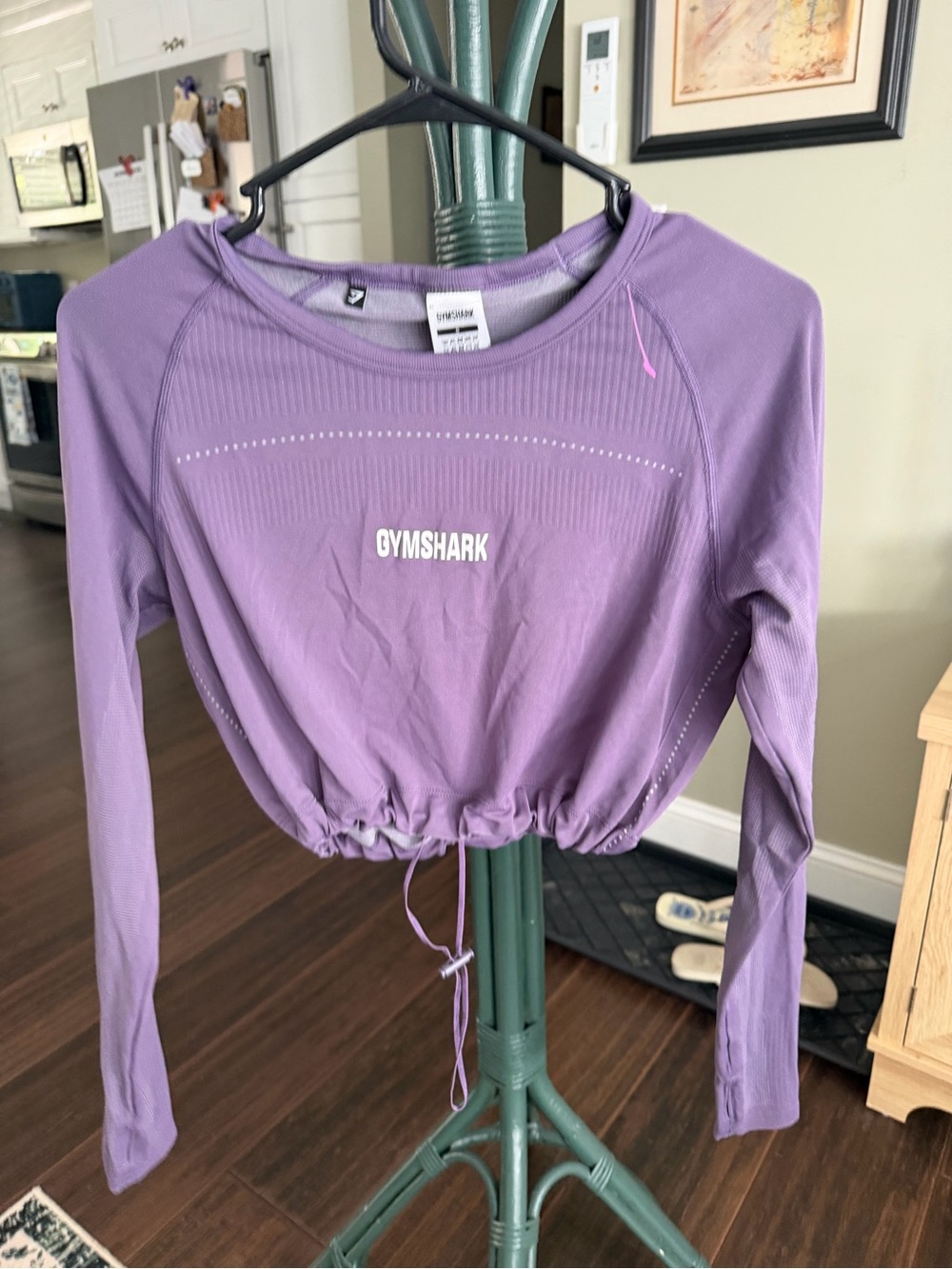 Gymshark Cinch Waist crop top purple Small Like New